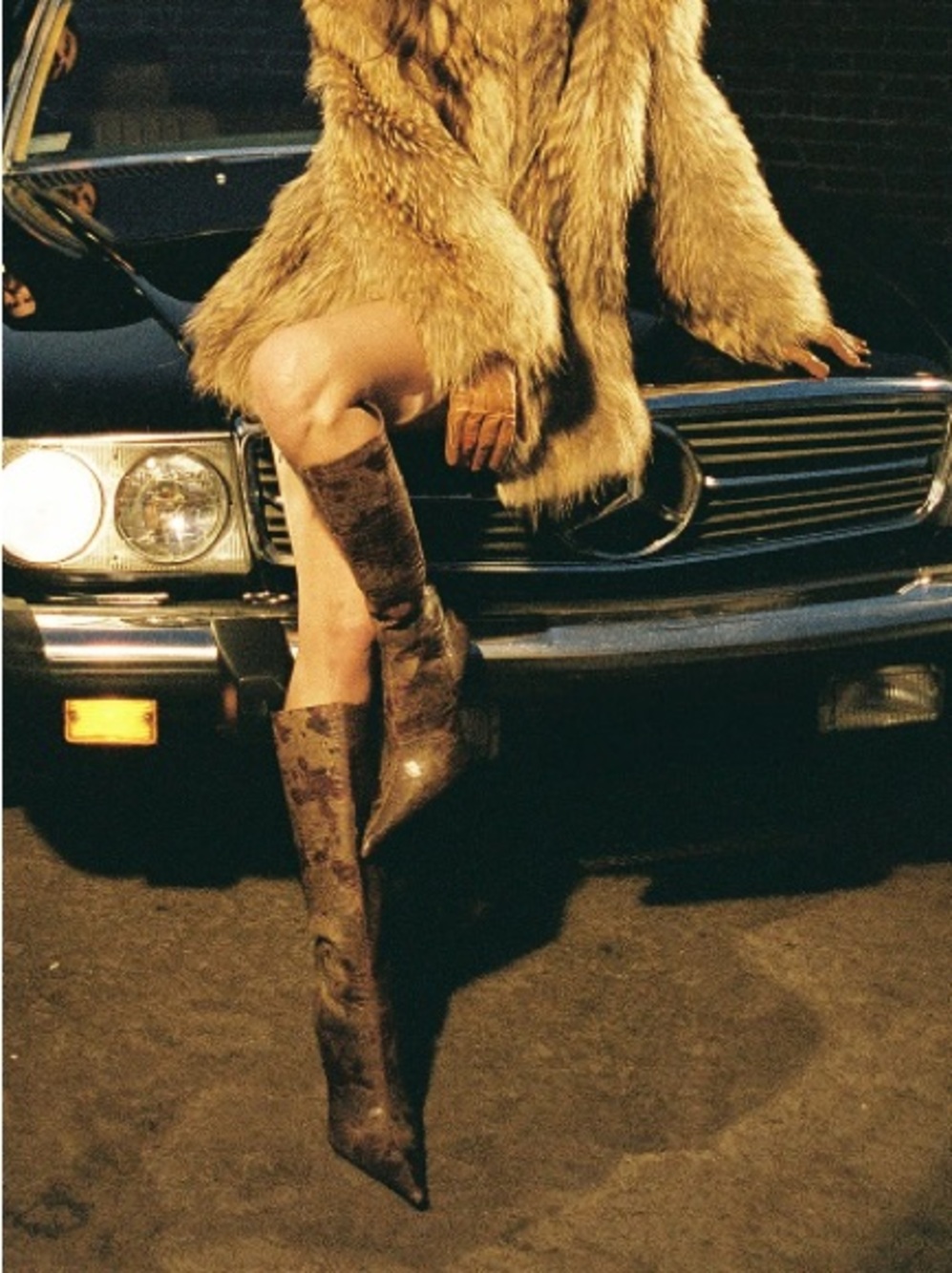 Jeffery Campbell Proposal F Pointed Toe Brown Croc Fur Knee High Boots Size 8 - Picture 5 of 16